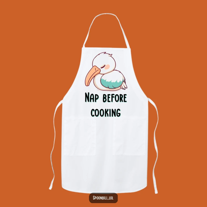 Funny Sleepy Spoonbill Bird Apron - Relax in the Kitchen with This Feathered Friend Wear