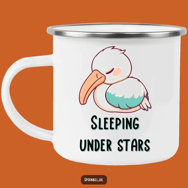 Funny Sleepy Spoonbill Bird Camping Mug - Sip and Snooze with This Cozy Cup