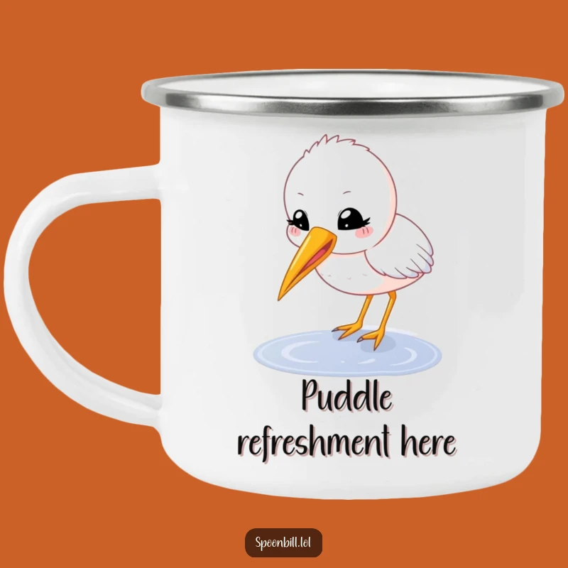 Funny Spoonbill Chick Camping Mug - Durable Bird Cup, Rustic Funny Gift