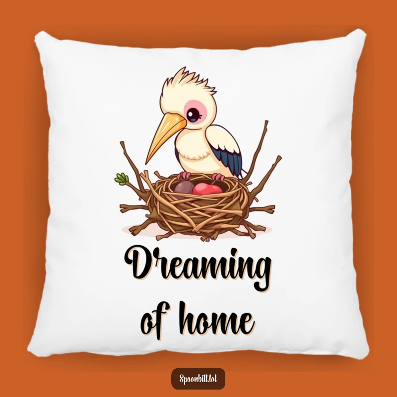 Funny Busy Spoonbill Bird Pillow - Support Your Projects with This Feathered Friend Comfort