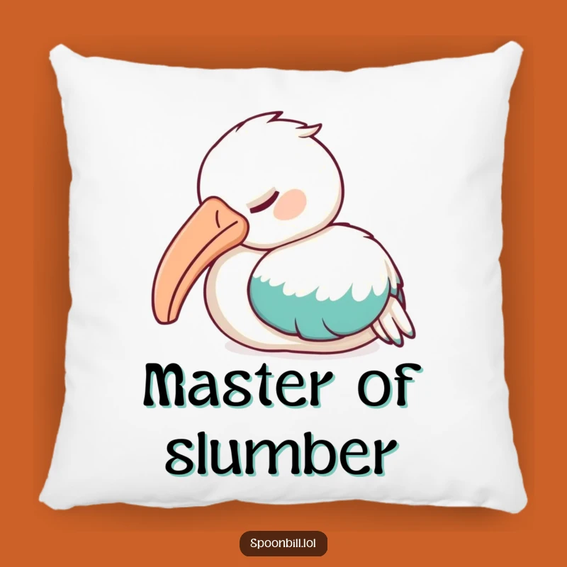 Funny Sleepy Spoonbill Bird Pillow - Cuddle Up with This Cozy Feathered Friend Comfort