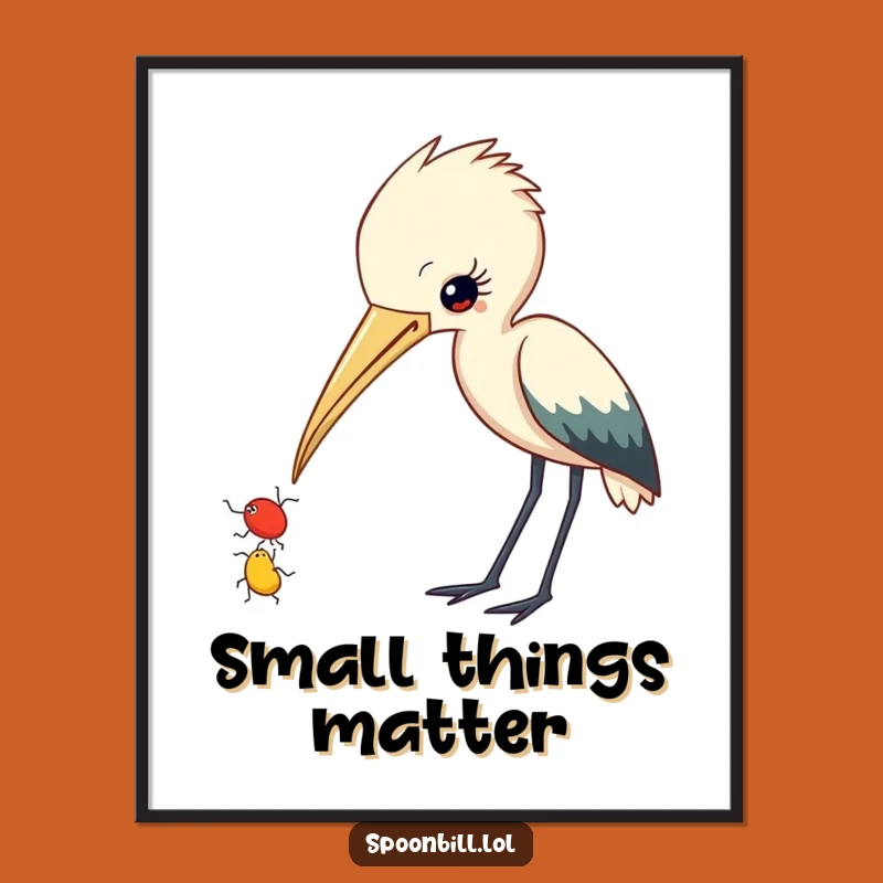 Funny Spoonbill Insect Digital Art: Printable Curious Bird, Instant Observation