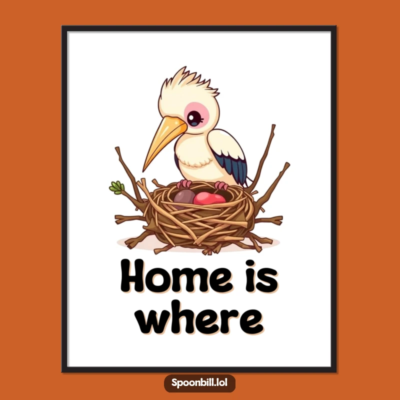 Funny Busy Spoonbill Bird Poster - Inspire Creativity with This Feathered Friend Art