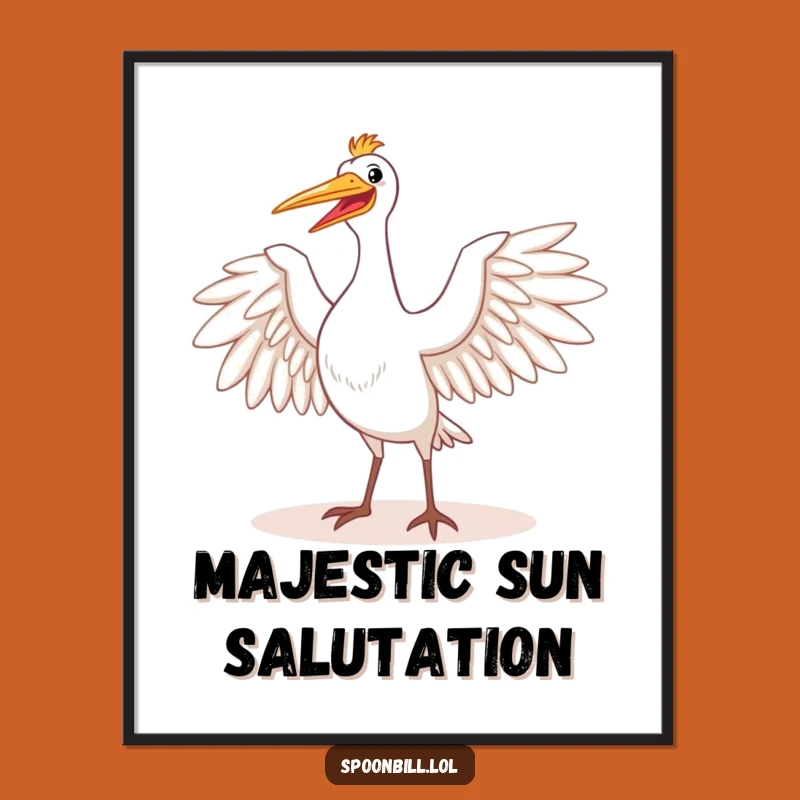Funny Happy Spoonbill Bird Wings Poster - Majestic Sun Wall Art