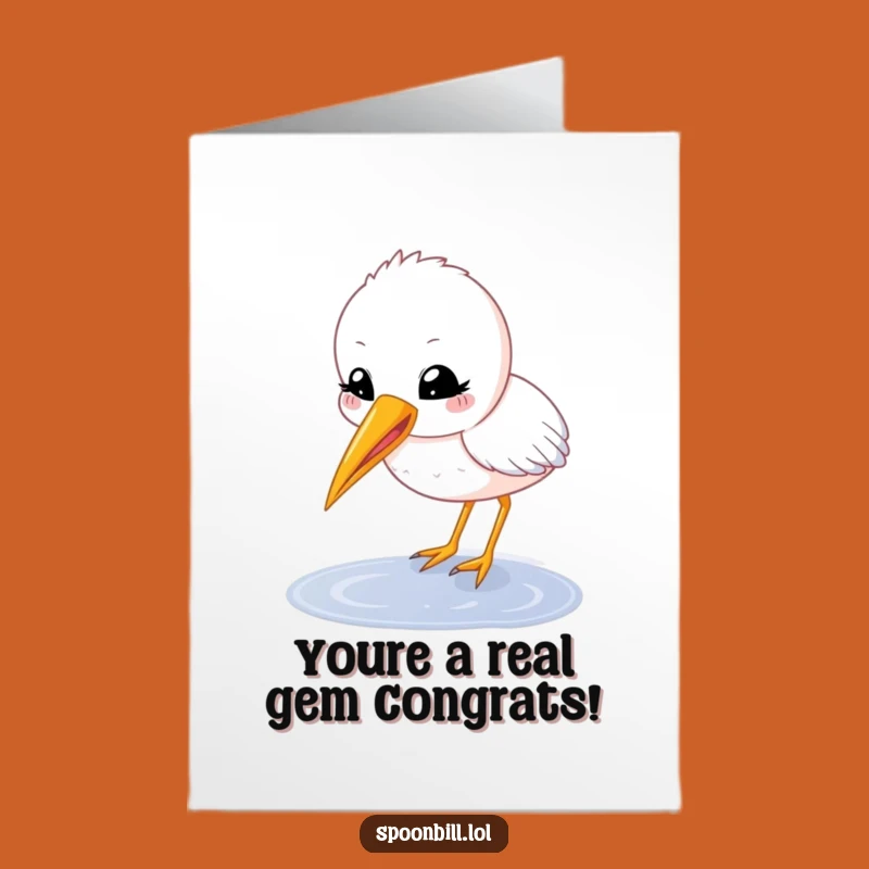 Free Printable Congrats Card: Spoonbill Chick, A Cute Downloadable Gift for Achievements