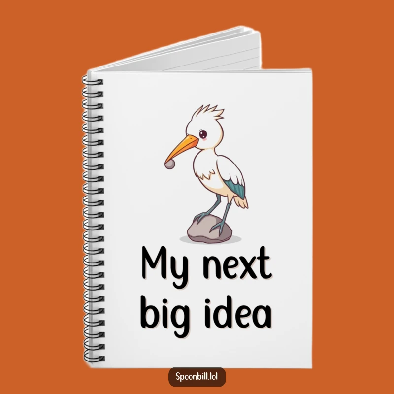 Determined Spoonbill Notebook: Funny Bird Balancing Stone for Focused Notes!