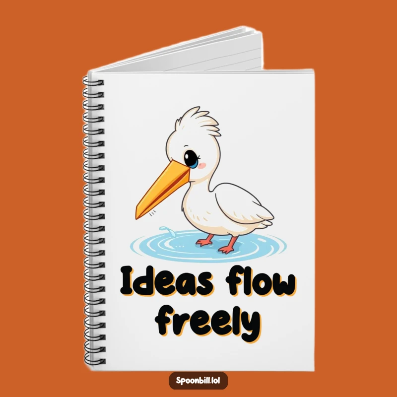 Funny Spoonbill Bird Water Dip Notebook - Cheerful Playful Journal Gift