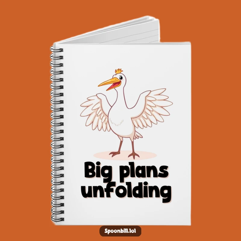 Funny Spoonbill Bird Wings Notebook - Happy Majestic Journal Gift