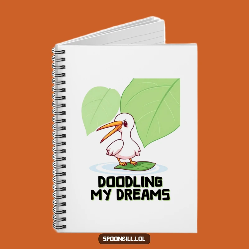 Funny Spoonbill Leaf Notebook: Journal with Playful Bird, Creative Thoughts