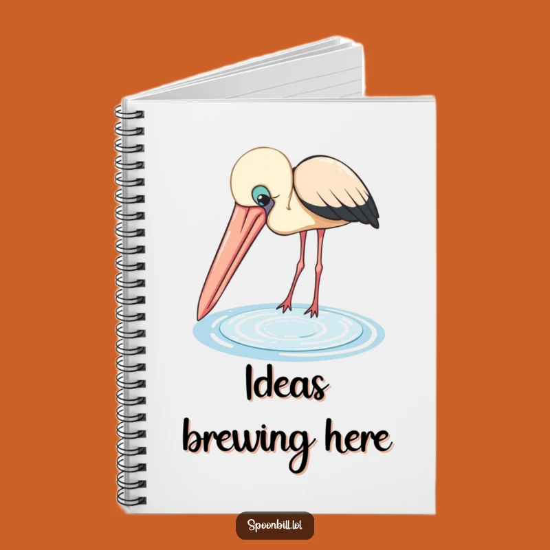 Funny Spoonbill Notebook: Journal with Big Beak Peering into Pool, Creative Idea