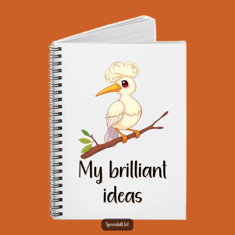 Funny Spoonbill Bird Balancing Notebook - Whimsical Feathered Friend Journal Gift