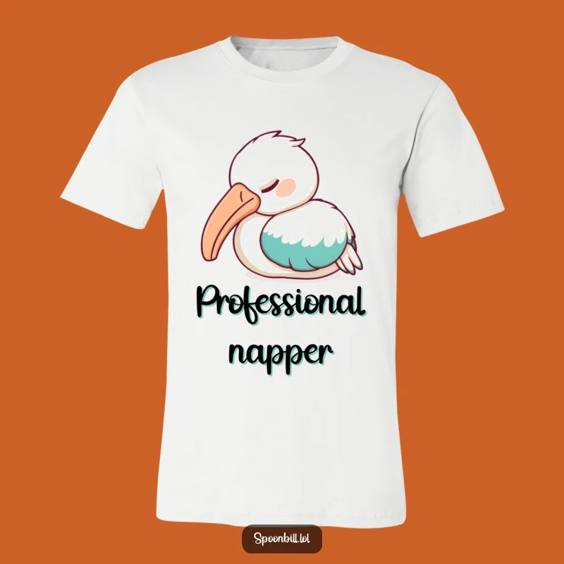 Funny Sleepy Spoonbill Bird T-Shirt - Relax in Style with This Cozy Feathered Friend Tee