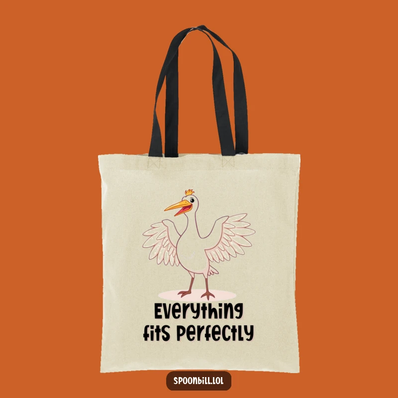 Funny Happy Spoonbill Bird Wings Tote Bag - Majestic Carry-All Gift